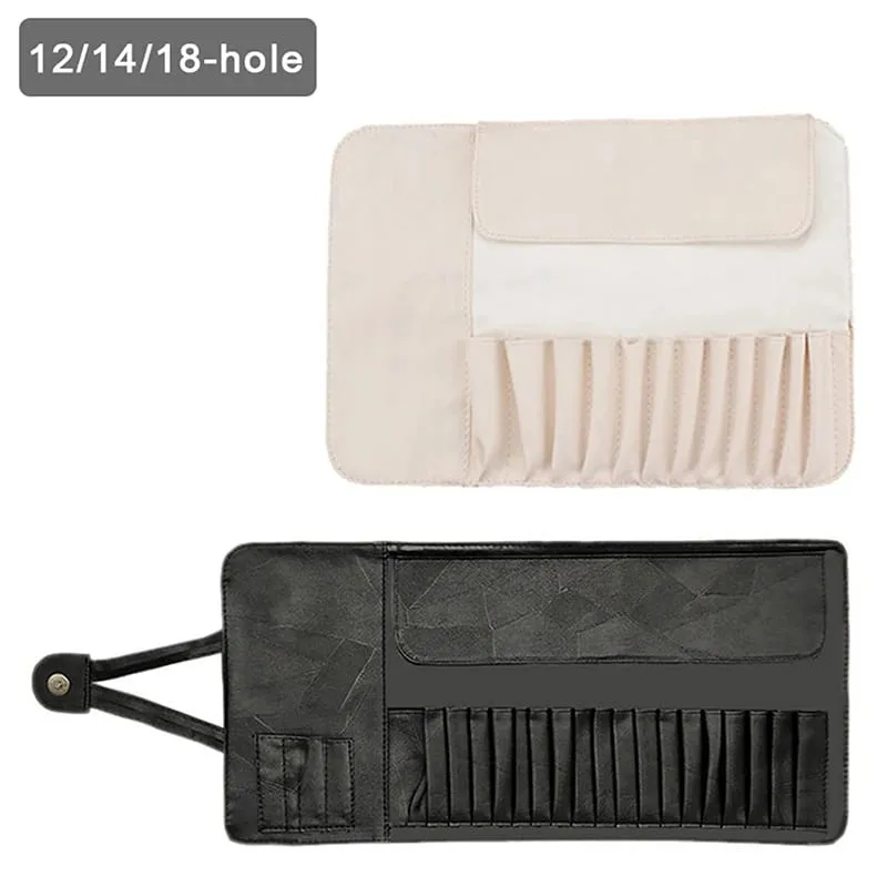 12/14/18 Hole Makeup Brush Bag Functional Travel Cosmetics Case Make Up Brushes Protector Rolling Pouch Tool — image 1