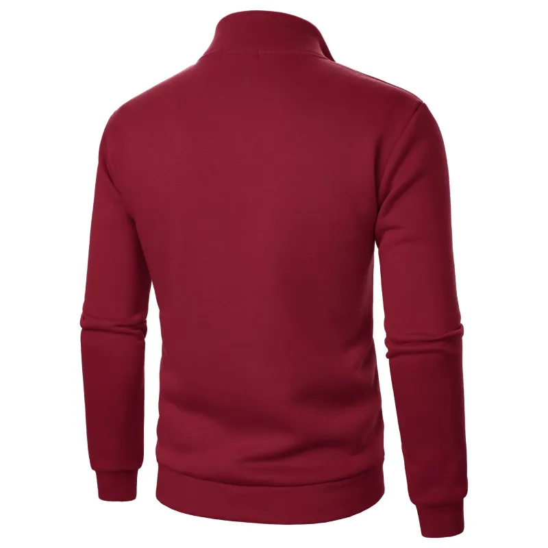 Men's Zip Turn Down Collar Sweatshirts Spring Male Solid Color Loose Pullover Coats BSD-ZW160 — image 12