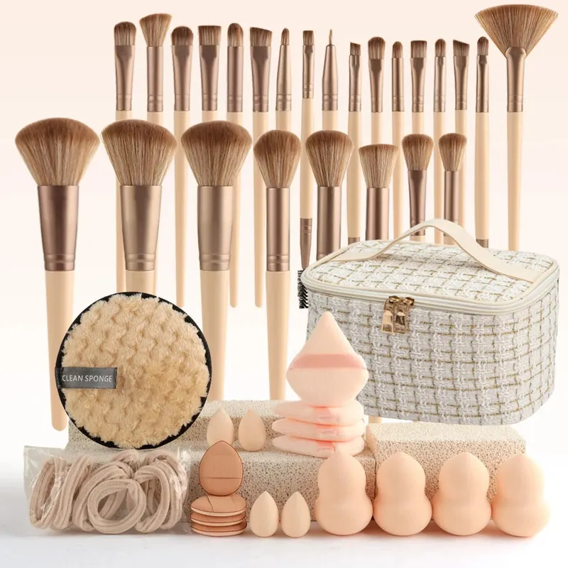 47Pcs Professional Makeup Brushes Set Beauty Tools Kit Portable Travel Cosmetic Bag Puff Toiletry Makeup Accessories Set — image 7