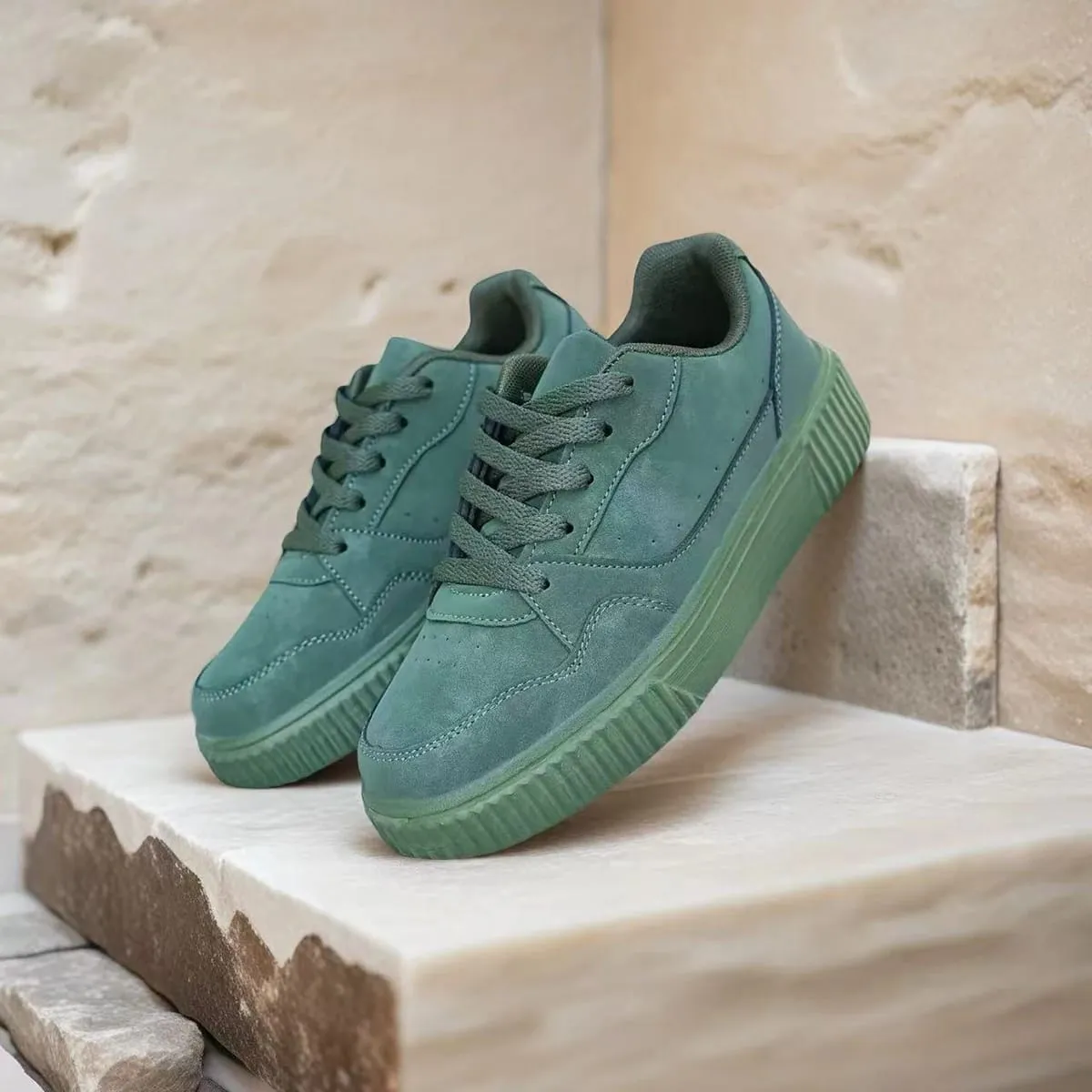 Unisex Sneakers All Season Casual Shoes Men Platform Chunky Footwear Women Solid Color Lace Up Couples Minimalist Board Shoes — image 9