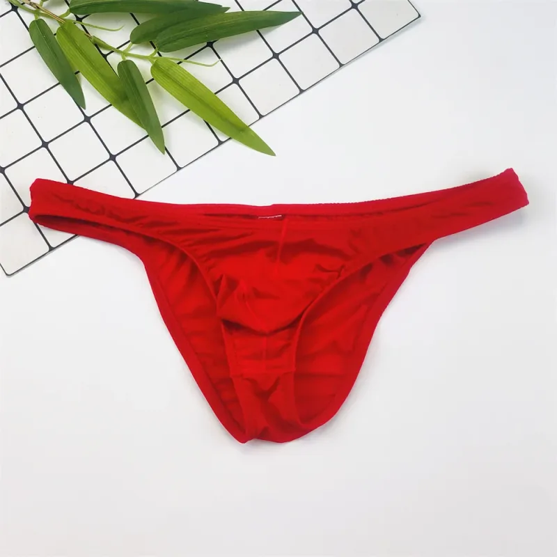 4PCS Men High Fork Briefs Mid Waist Elastic Ice Silk Brief Summer Underpants Ice Silk U Convex Pouch Male Underwear Silky Shorts — image 18