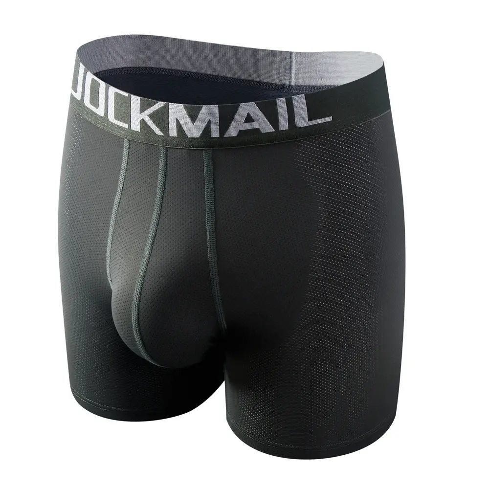 Sexy roupa interior masculina boxer 3d em forma de rede bolsa projetada painéis de malha respirável masculino boxershorts tronco cuecas masculinas — image 13