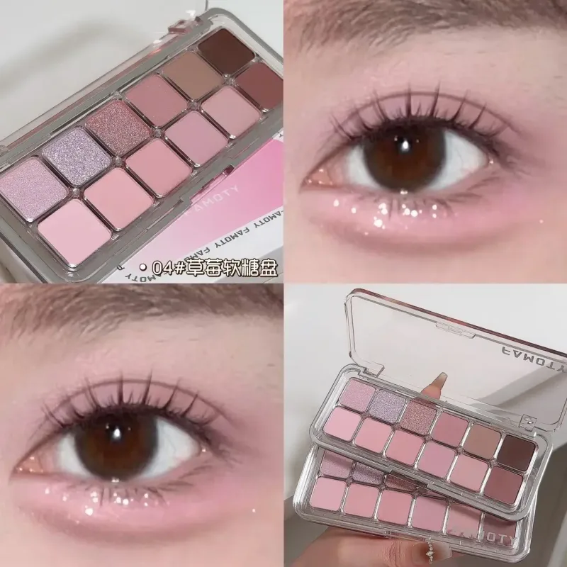 Palette de fards à paupières 12 couleurs à faible Saturation, tout mat, thé abricot, maquillage pour les yeux, maquillage quotidien de la terre, ombres à paupières longue durée — image 11