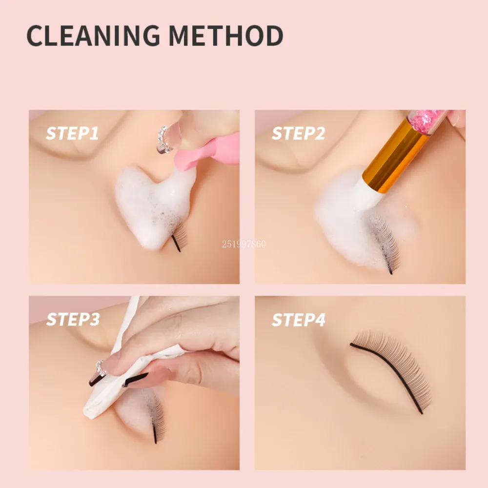 60ml 리필 가능 누출 방지 빈 폼 펌프 병 속눈썹 연장 샴푸 키트 래쉬 빗 튜브 청소 브러시 EVA 보관 가방 — image 5