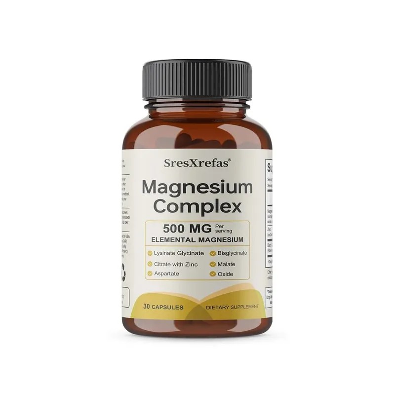 6 in 1 Magnesium Complex Capsules - Promotes Restful Sleep & Relieves Muscle Supports Bone Muscle and Heart Health