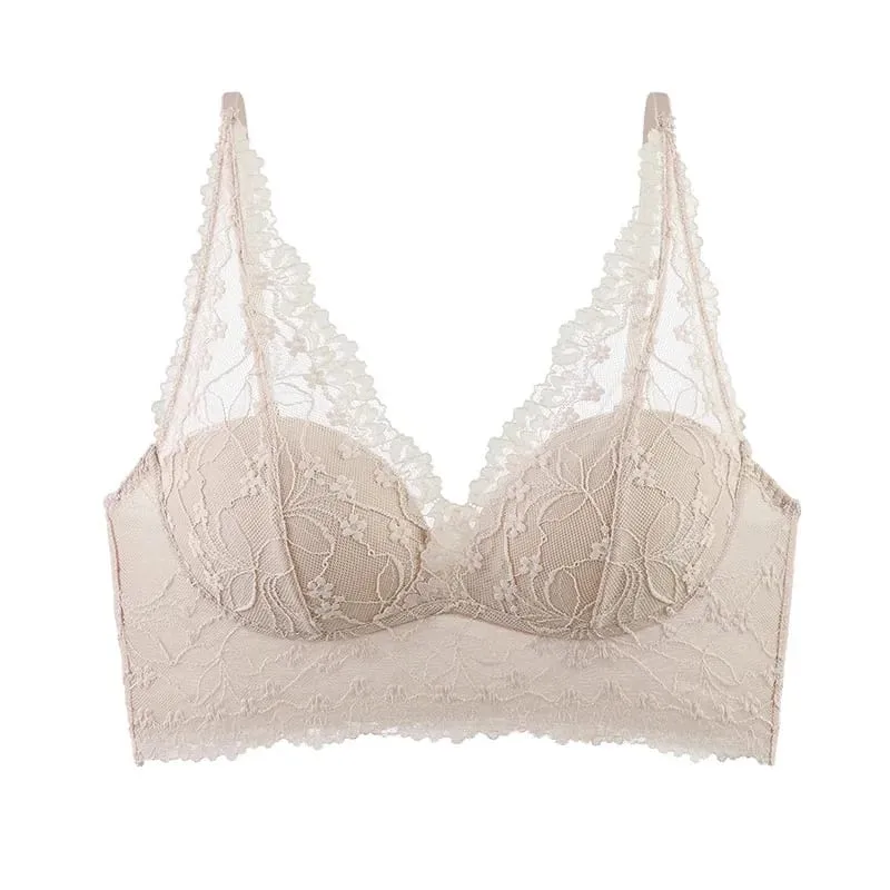 Light luxury lace sexy lingerie for women push-up bra for small busts side breast support vest-style beautiful back thin st — image 8