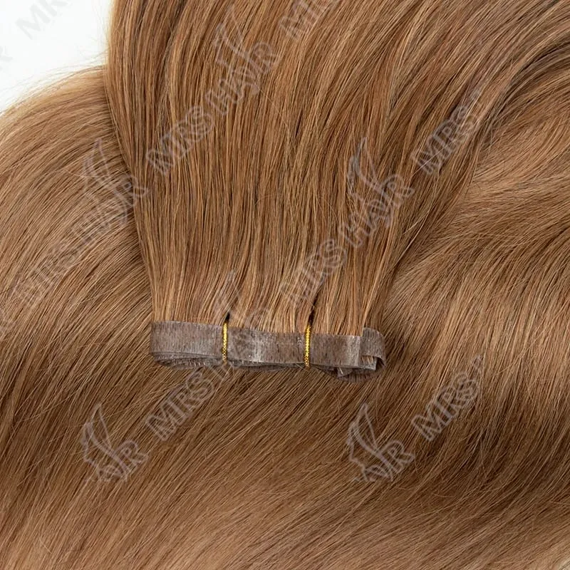 Invisible Long Flat PU Weft Bundles Human Hair Injected Seamless PU Skin Weft Hair Extension No Glue Tape On Hair Bundle 12"-22"