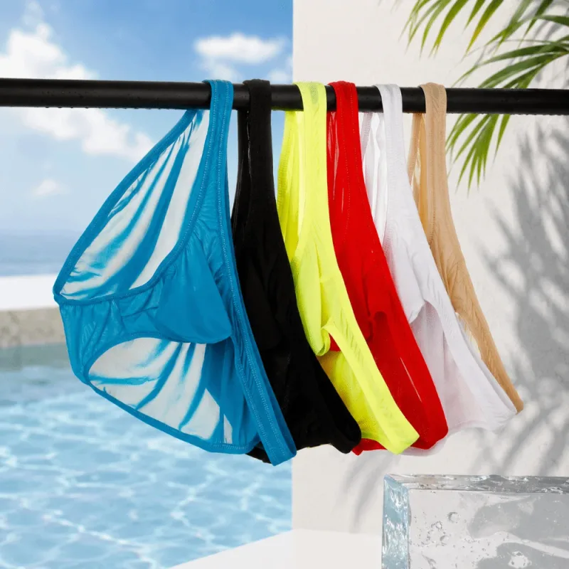 Quick-Dry Ultra-Thin Ice Silk กางเกงชั้นในชายไม่มีรอยต่อชุดชั้นใน U-Pouch ชุดชั้นในกางเกงตาข่าย Travel — image 14