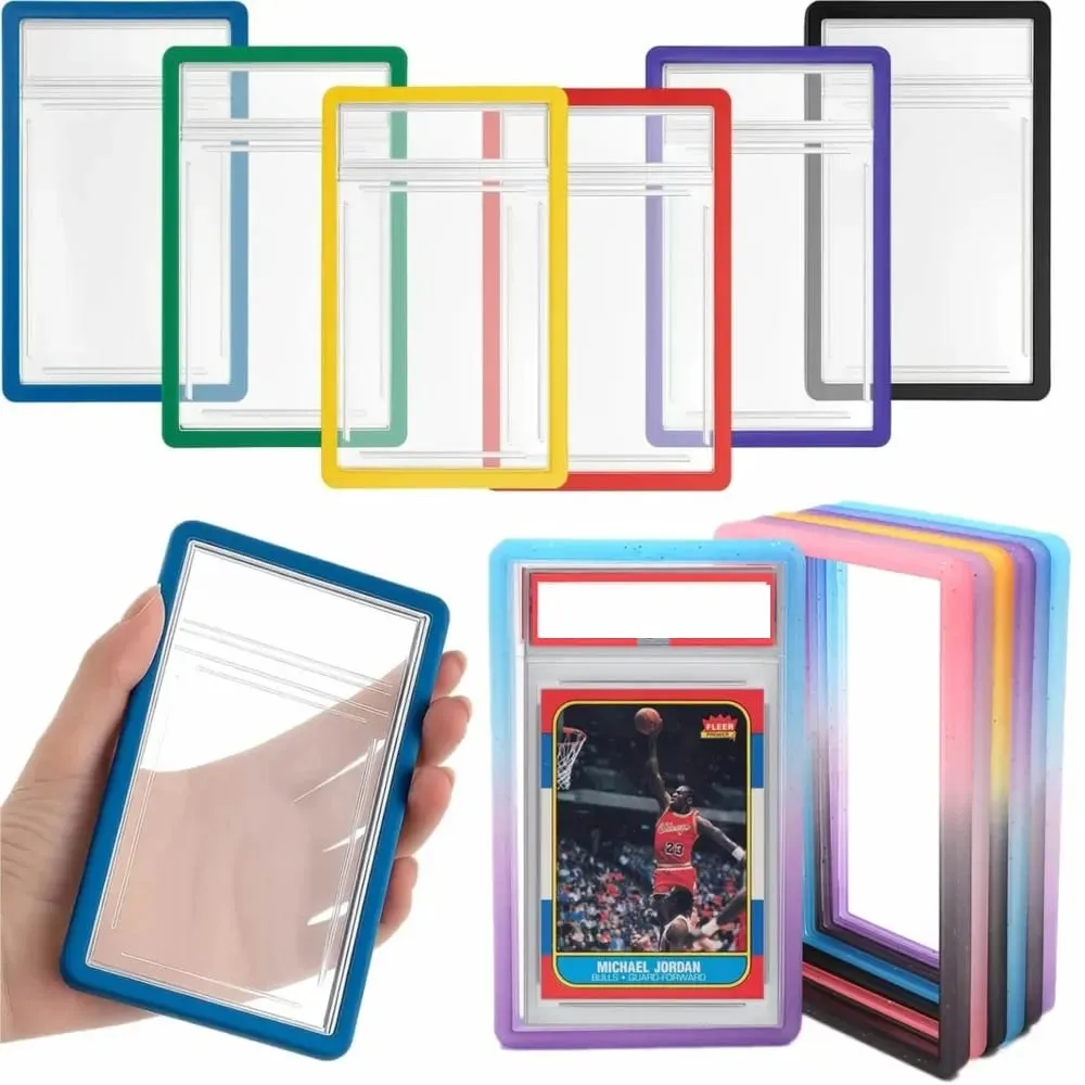 35PT Grade Graded Card Slab Gradient Silicone TPU Bumper Case Guard Protector For Sports Game Pokemon Card Display Sleeves Skin — image 1
