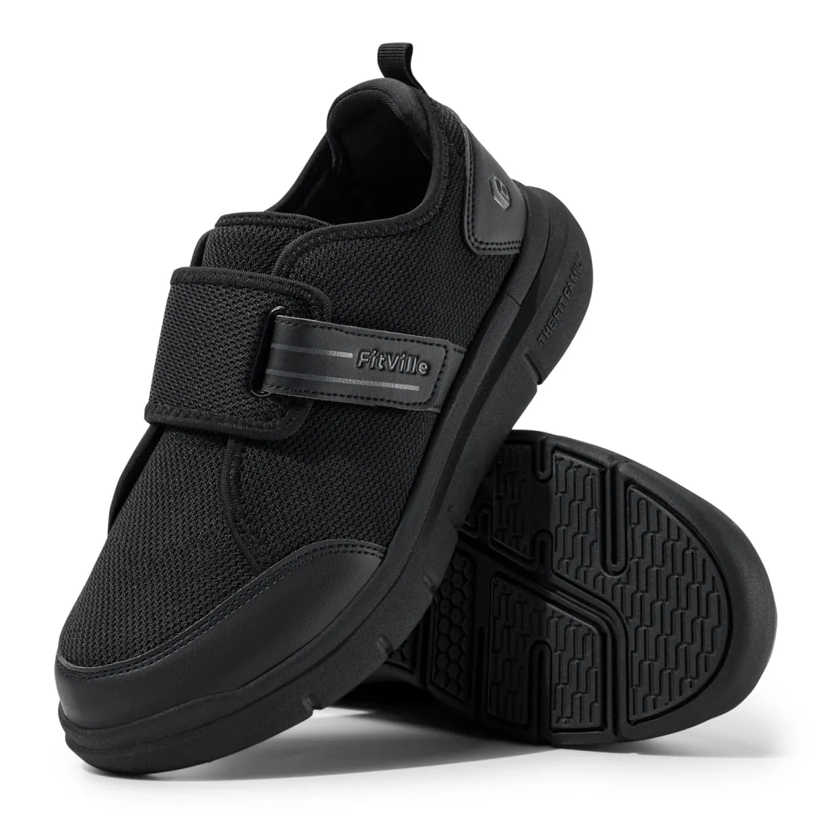 FitVille Diabetic Shoes for Men Extra Wide Hook and Loop Walking Shoes for Elderly for Swollen Feet Foot Pain Relief Neuropathy — image 2