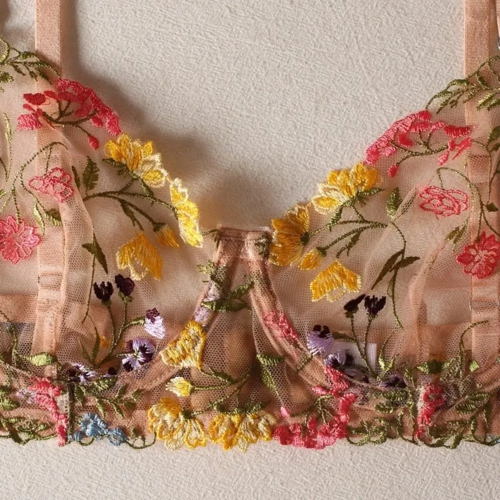Bohemia Transparent Lingerie Set Ultra-thin Push Up Panties Bra Set Elegant Bra Suit Valentine's Day — image 2