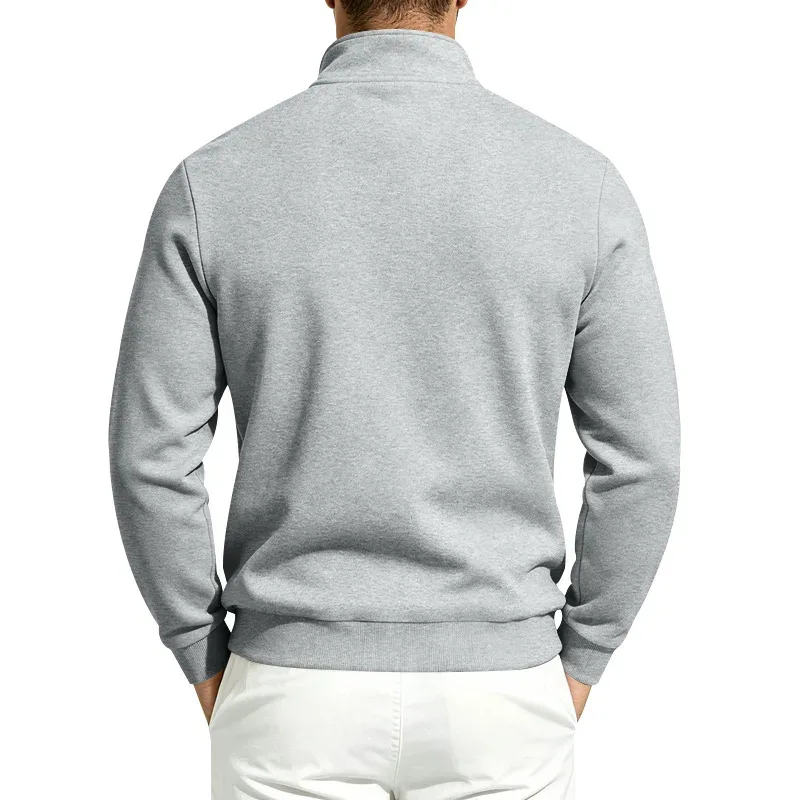 Mga Lalaki 2026 Autumn Winter Hot Item Fleece Lined Stand Collar Loose Vintage Sweatshirt Casual Commuter Fashion Lalaki Pang-araw-araw na Panlabas na Kasuotan — image 20
