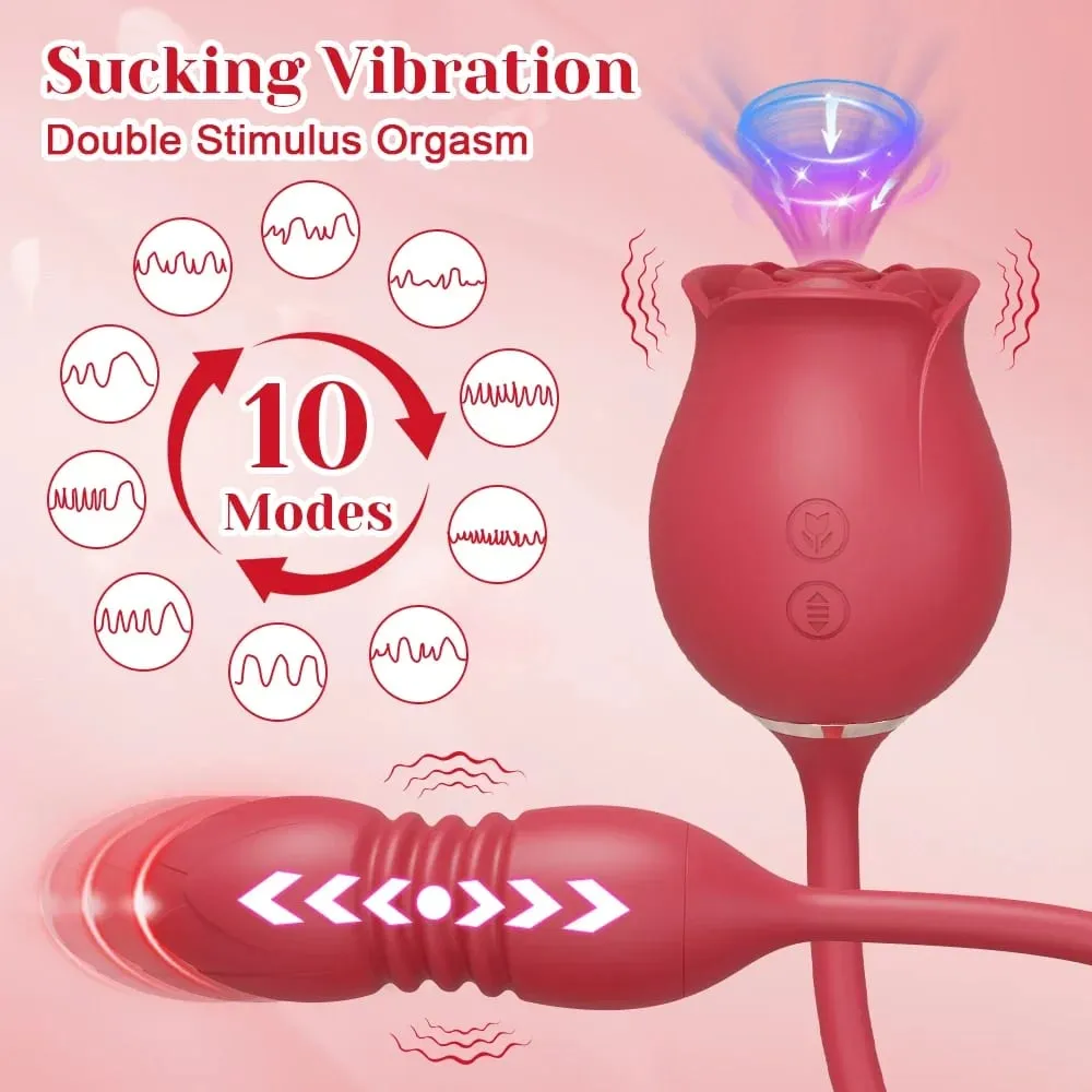 Vibrador de sucção de rosa para mulheres, estimulador de clitóris, ponto g, vibrador de impulso, masturbador feminino, massagem, brinquedo sexual adulto — image 2