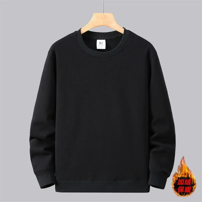 Large Size Men's Sweatshirt Crewneck Pullover Male Extra Big Plus 7XL 10XL 12XL Autumn Winter Fleece Lined Casual Clothing Loose — image 1