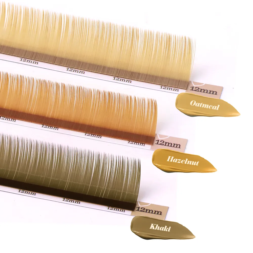 Pro 20 Rows Brown Collection Individual Eyelash Extension Russian Volume Lashes MIX7-15 Soft Mink Brown Eyelashes Makeup — image 5