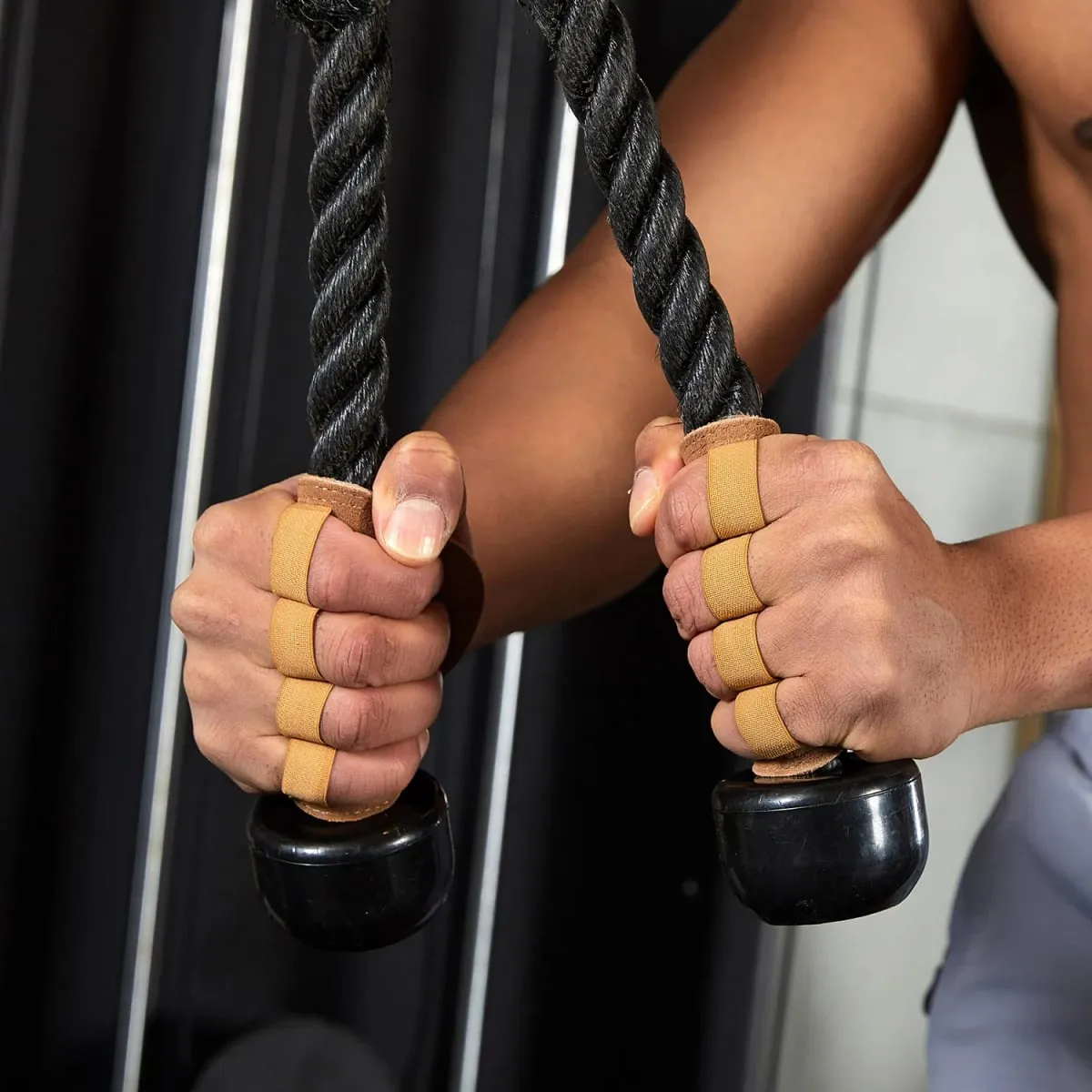 Luvas de treinamento de levantamento de peso de couro proteção palma das mulheres dos homens fitness esportes ginástica apertos pull ups treino de levantamento de peso — image 3
