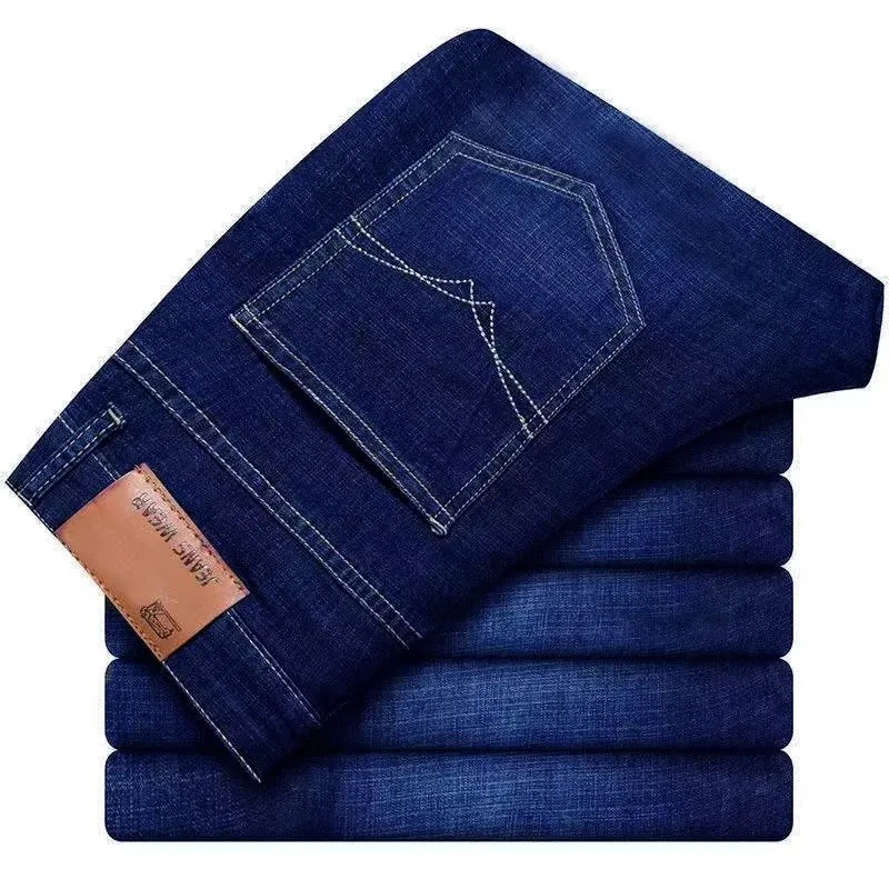 Business Jeans Men Straight Versatile Youth Middle-aged Denim Cheap Work Site Electric Welding Mason Bricklayer Pants Fashion — image 10