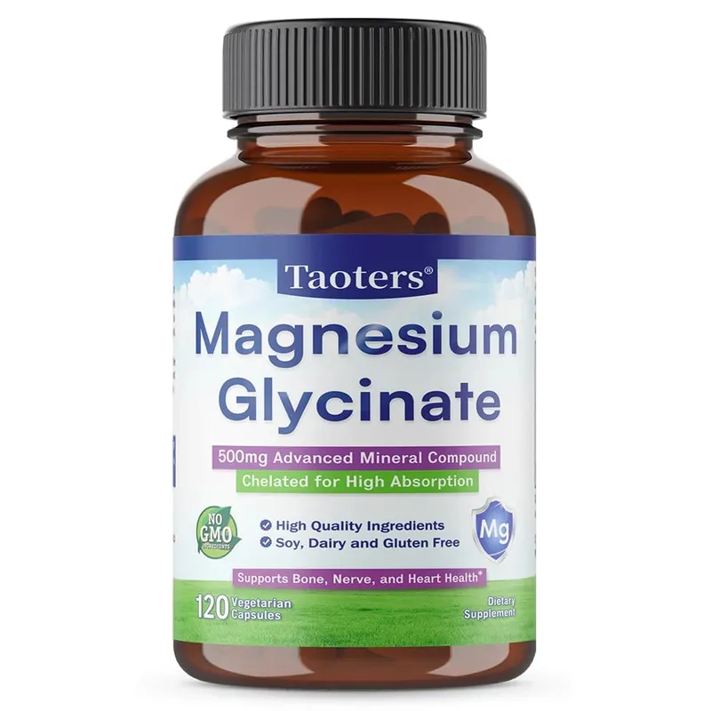 Magnesium Glycinate Capsules 500 Mg of Mineral Chelate To Enhance Absorption and Support Bone Nerve and Heart Health — image 9