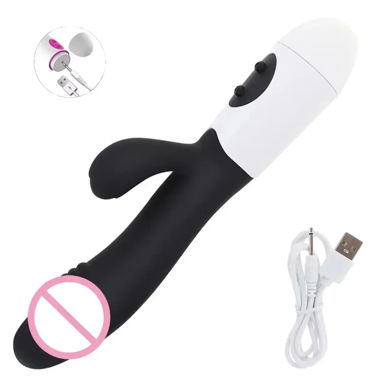 Powerful Rabbit Vibrator Beginner G Spot Nipple Clitoris Stimulation Dual Vibration Vaginal Massager Adult For Women Sex Toys