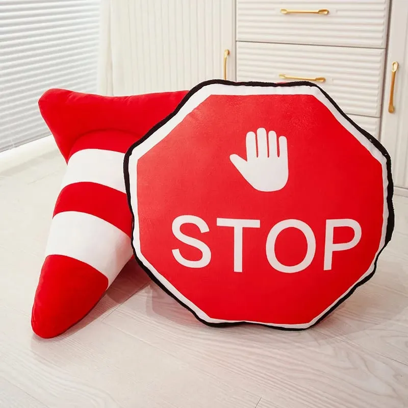 40cm Traffic Light Series Pillow Stop Traffic Light Roadblock Tire Creative Plush Toys Suitable For Home Kids Boys Favor Gifts — image 6