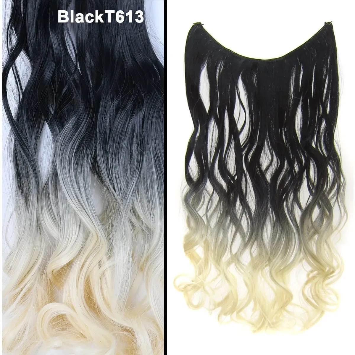 Jeedou Wavy Hair Extension Elasticity Invisible Wire Fish Line One Piece No Clips Synthetic Hairpieces Ombre Color For Ladies — image 43