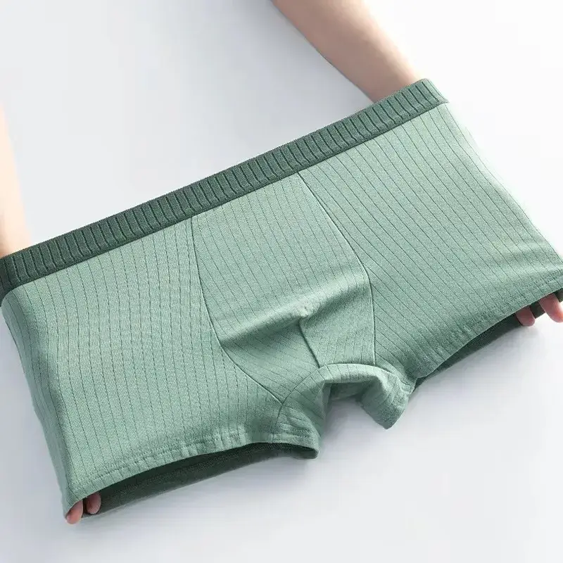 1/4 pçs roupa interior masculina de algodão puro quatro cantos shorts todo algodão antibacteriano virilha adolescente menino roupa interior ângulo plano