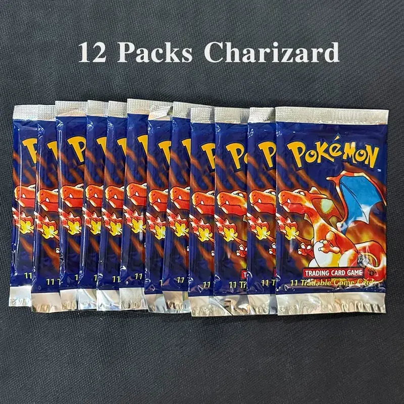 11Cards/Pack PTCG Booster Packs Proxy Card Jungle/Fossil/Base Set Charizard Blastoise Venusaur PKM Board Game collectible Cards