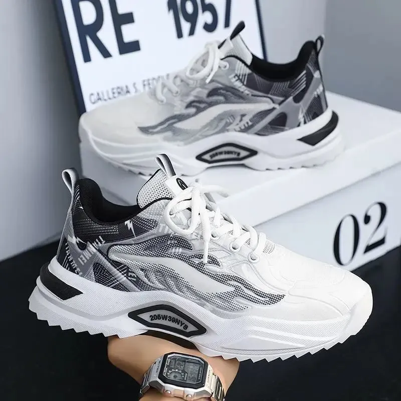Free Shipping Men Shoes Casual Sports Walking Sneakers Lightweight Breathable Outdoor Autumn Spring Leather Height Increasing — image 5