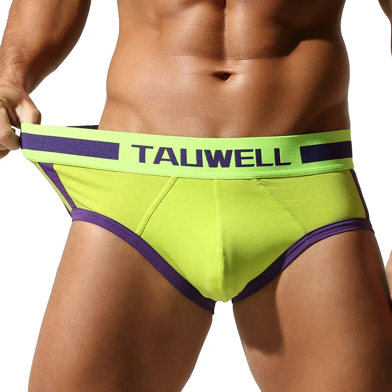 Men's Triangle Underwear, Tight Fitting, Low Waist, Color Blocking, Sexy, Youthful, Breathable and Comfortable