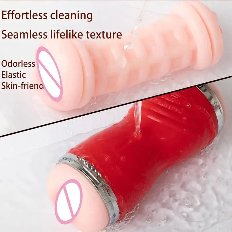Vagina artificial realista 2 em 1, copo masturbador para homens, garganta profunda, boquete, massageador de bolso, pênis erótico, brinquedos sexuais adultos — image 3