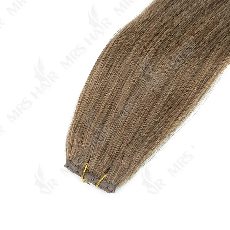 XO Twin Tabs Butterfly Hair Weft Extensions Human Hair Double Injected PU Weft Hole Flat Twin Tabs Real Natural Microlink Hair — image 11