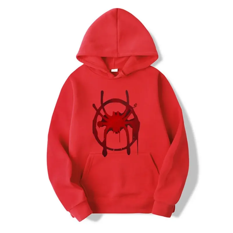 Roupas esportivas casuais masculinas e femininas. Novo moletom preto com capuz. Moletom masculino com estampa de símbolo de aranha Miles Morales. — image 8