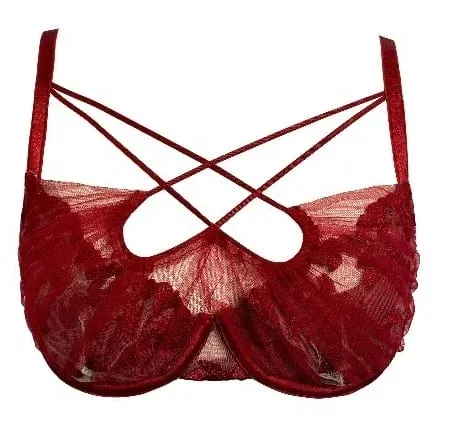 Summer Lace Embroidery Cross Tie Lingerie Set Sheer Mesh Push Up Bra Comfortable Daily Wear Underwear for Women Size 32-38
