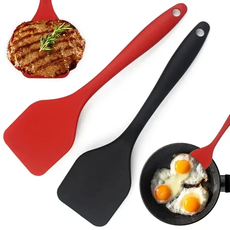 Small 20.5cm Silicone Cooking Leakage Spatula Dense Shovel Fried FishOmelette Shovel Non-stick Spatula Kitchen Cooking Tools — image 2