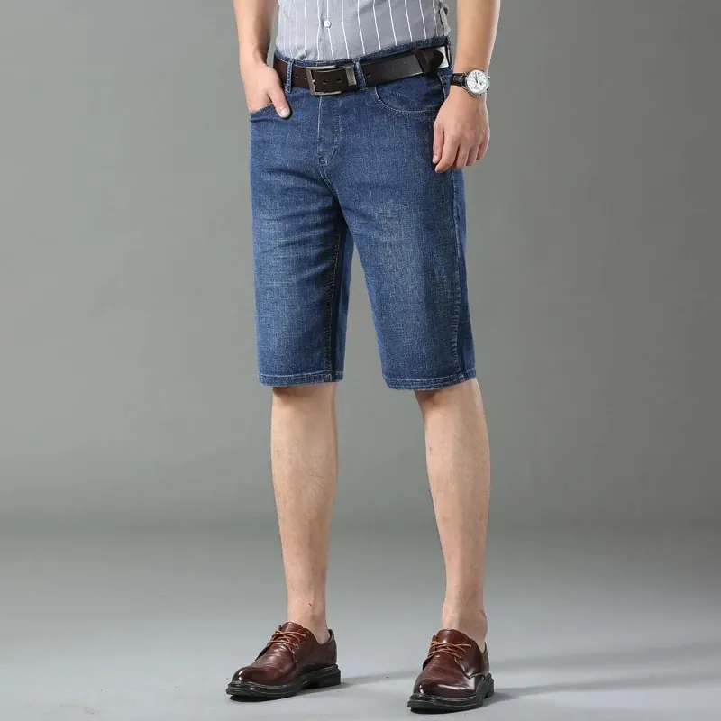 Summer Shorts Jeans Men Denim Pants Stretch Black Fashion Design Men's Jeans Slim Straight Male Short Jeans — image 7
