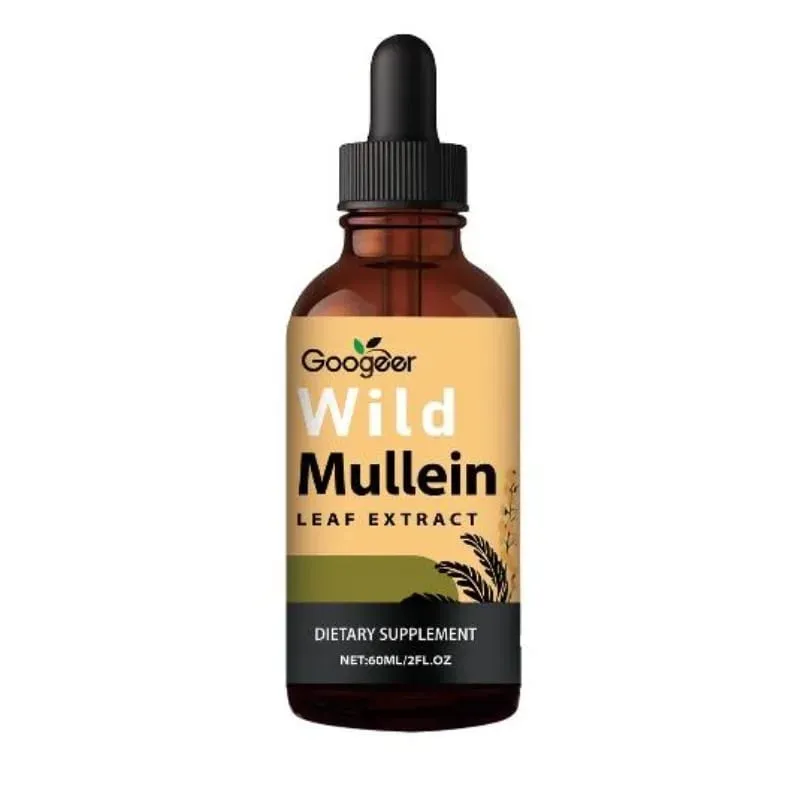 Mullein Liquid Drops 60ml na may Wild Mullein Leaf Extract at Ginger Support Lung Health & Clean Impurities Plant Supplement