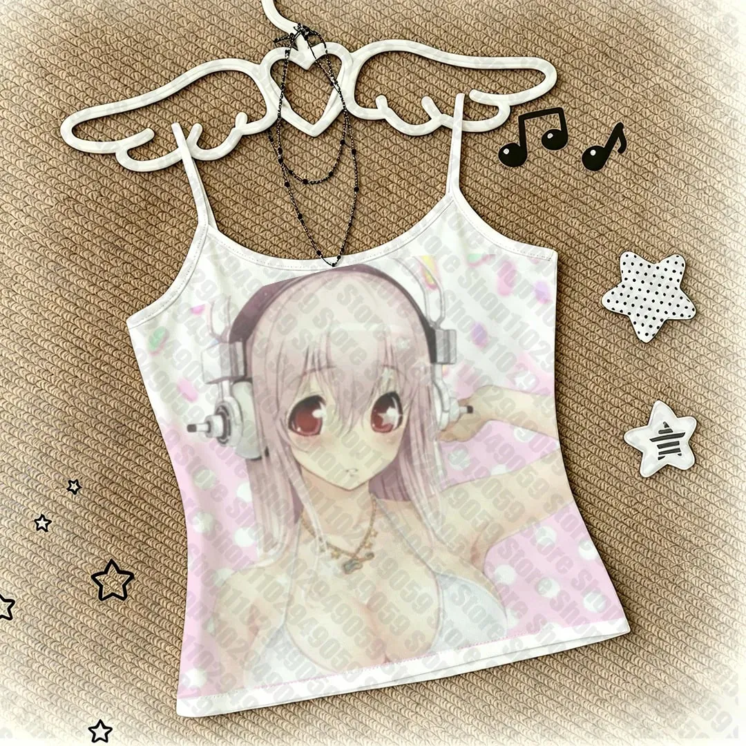 Sexy Top Women Aesthetic Trashy Y2k 2000s Tops Gothic Clothes Women 90s Clothes Vintage Emo Crop Tops With Suspenders Harajuku