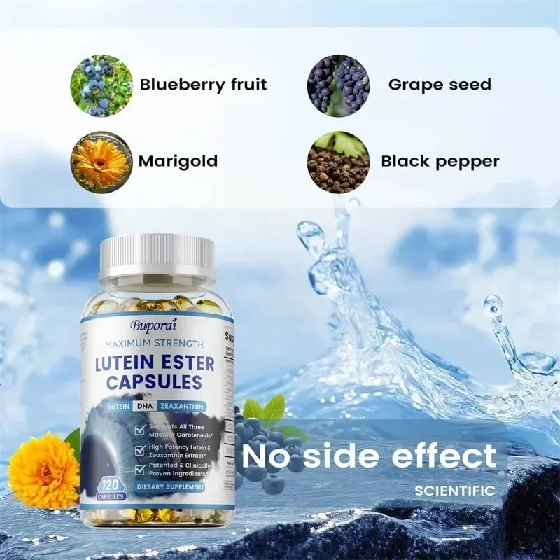 Lutein Ester Capsules - na may Zinc Vitamins C E Zeaxanthin para sa Dry Eyes Fatigue Improve Visual Function for Healthy Eyes — image 4