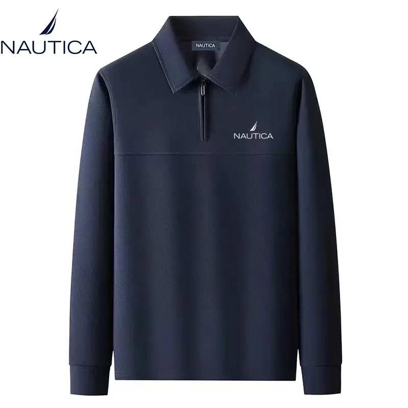 Nautica men's and women's half-zip front-neck pullover sweaters for autumn and winter high-quality casual business sweatshirt — image 2