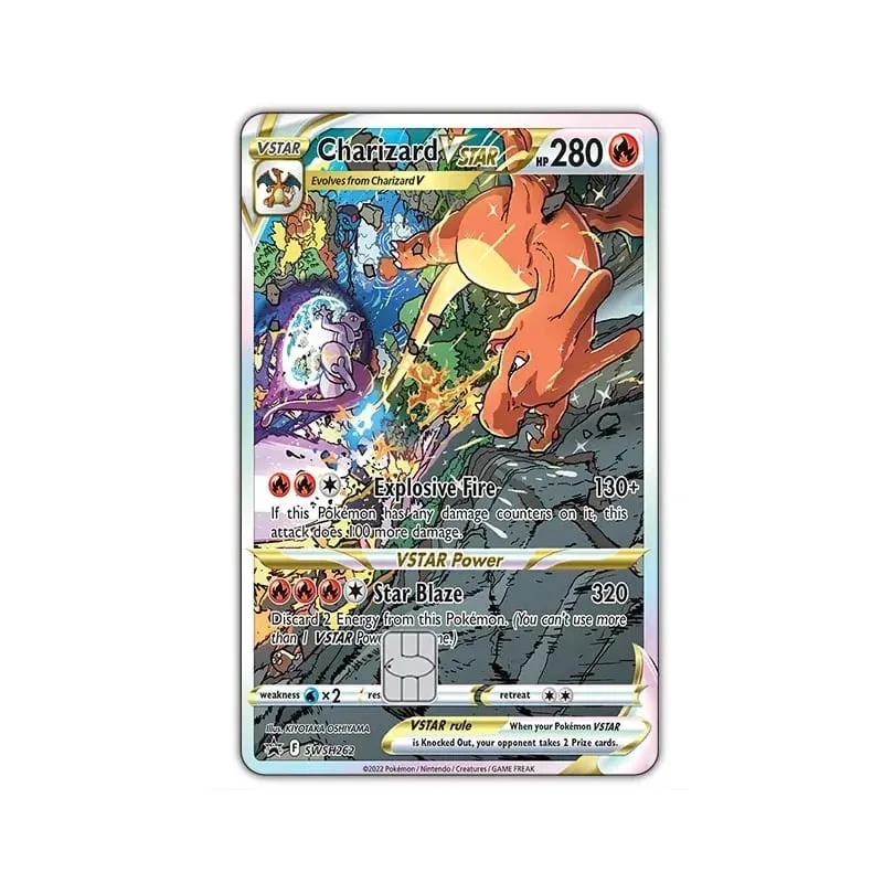 Credit Card Skin Sticker Anti-degaussing Anime Charizard Stickers for VISA JCB MasterCard and Other IC Cards