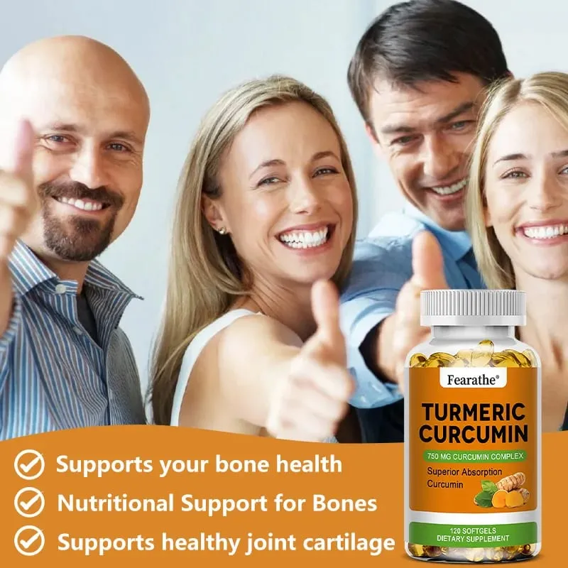 Organic Turmeric Curcumin Capsules - 750 Mg Highest Potency Curcumin Complex for Cardiovascular Bone Muscle Brain Health — image 4