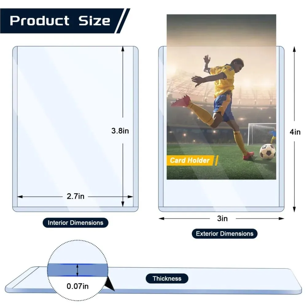25-100pcs 3" x 4" Hard Card Sleeve Clear Anti Scratch Protector For Pokemon Game Baseball Sports Card Trading Protect Toploaders — image 4