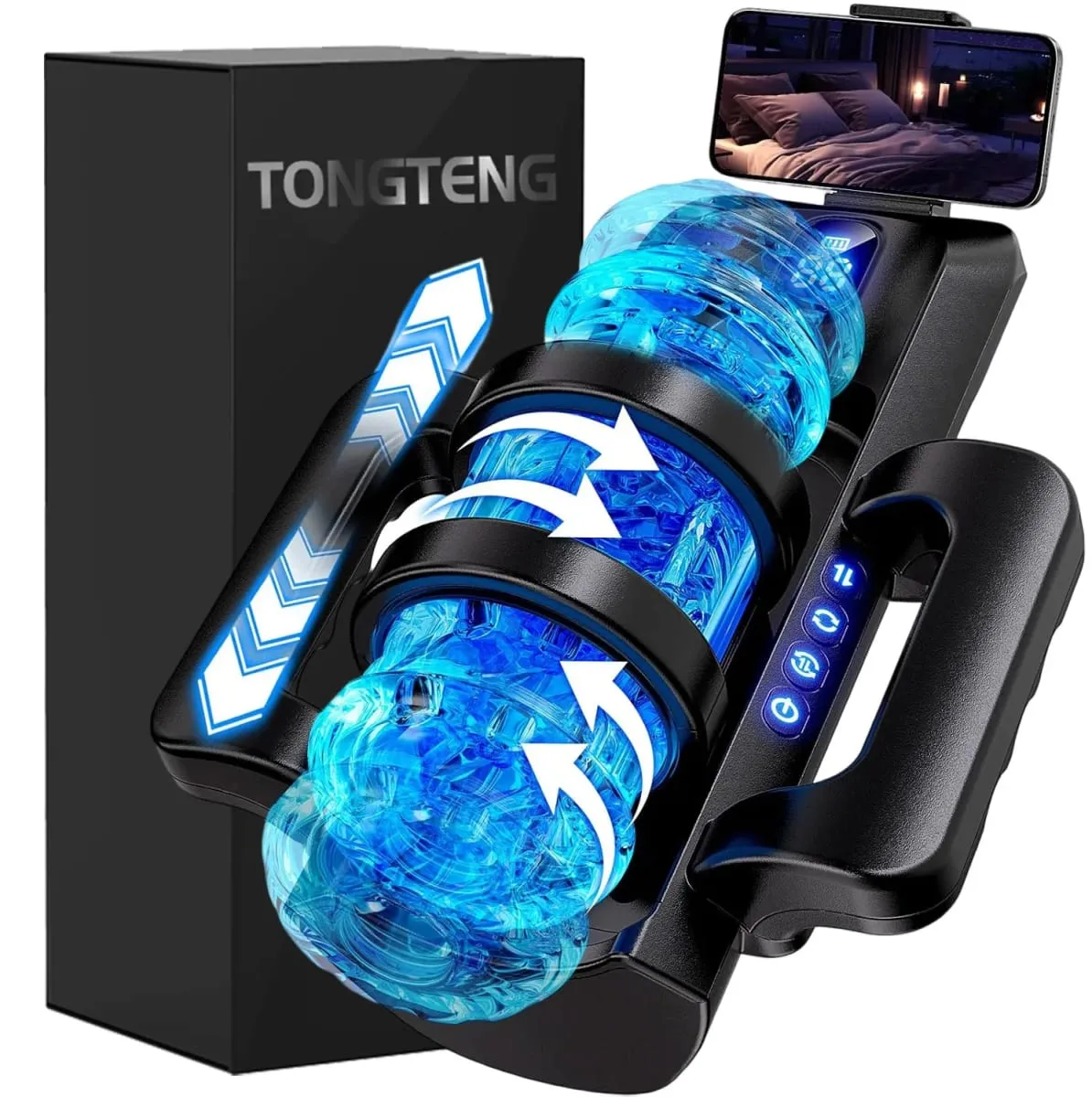 2026 New Automatic 12cm Thrusting Rotating Handle Phone Stand Male Mastusbafor Cup Pocket Puzzy Blowjob Machine Sex Toys For Men — image 1