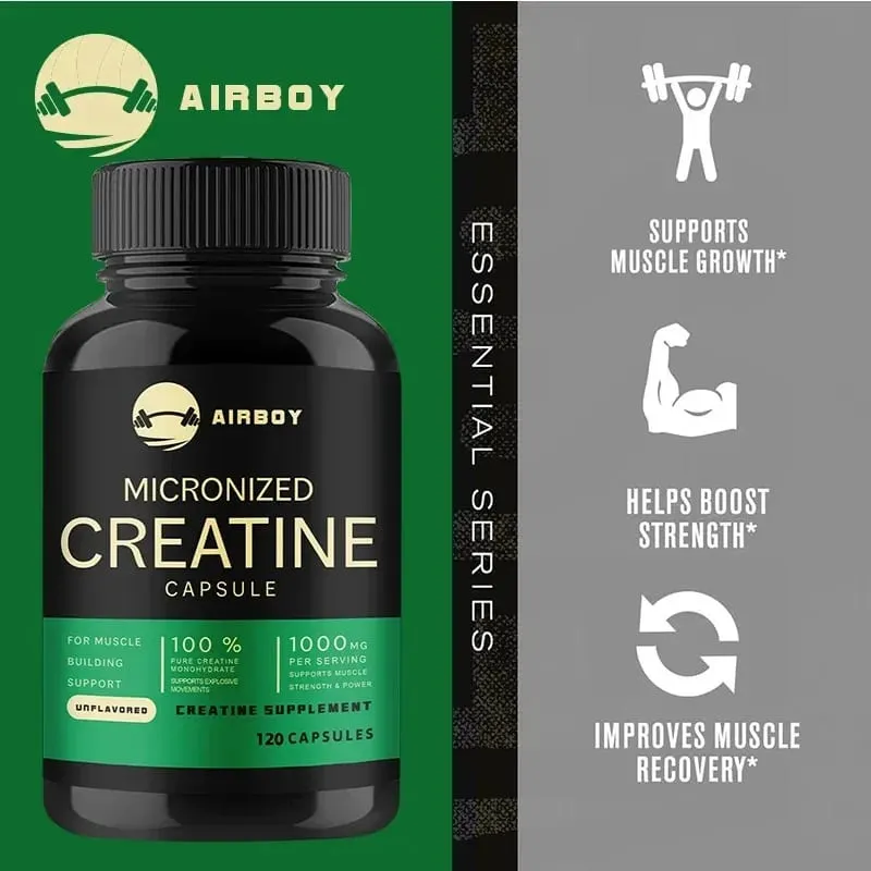 Creatine Monohydrate Capsules - Strength Muscle Performance Supplement for Men and Women Non-GMO and Gluten-Free — image 5