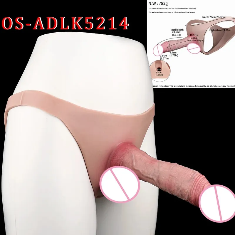 Højtalje realistisk penisærme насадка на член Strap On Hollow Dildotrusser Silikone Dick Extender Sexlegetøj til mænd