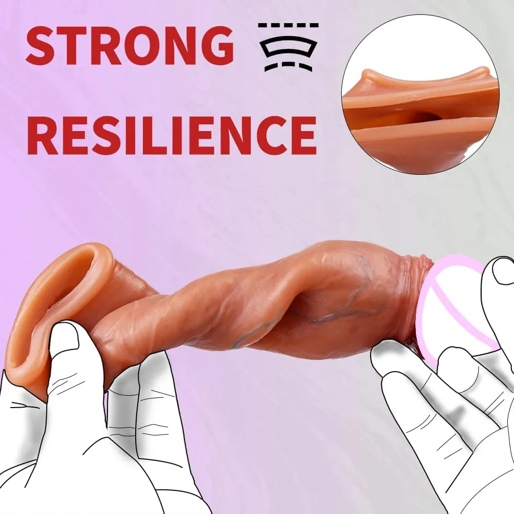 Makatotohanang Reusable Penis Sleeve Manipis Silicone Holster na May Anti-snap Ring Cock Enlargement Extender Para sa Mga Lalaki Delay Ejaculation — image 2