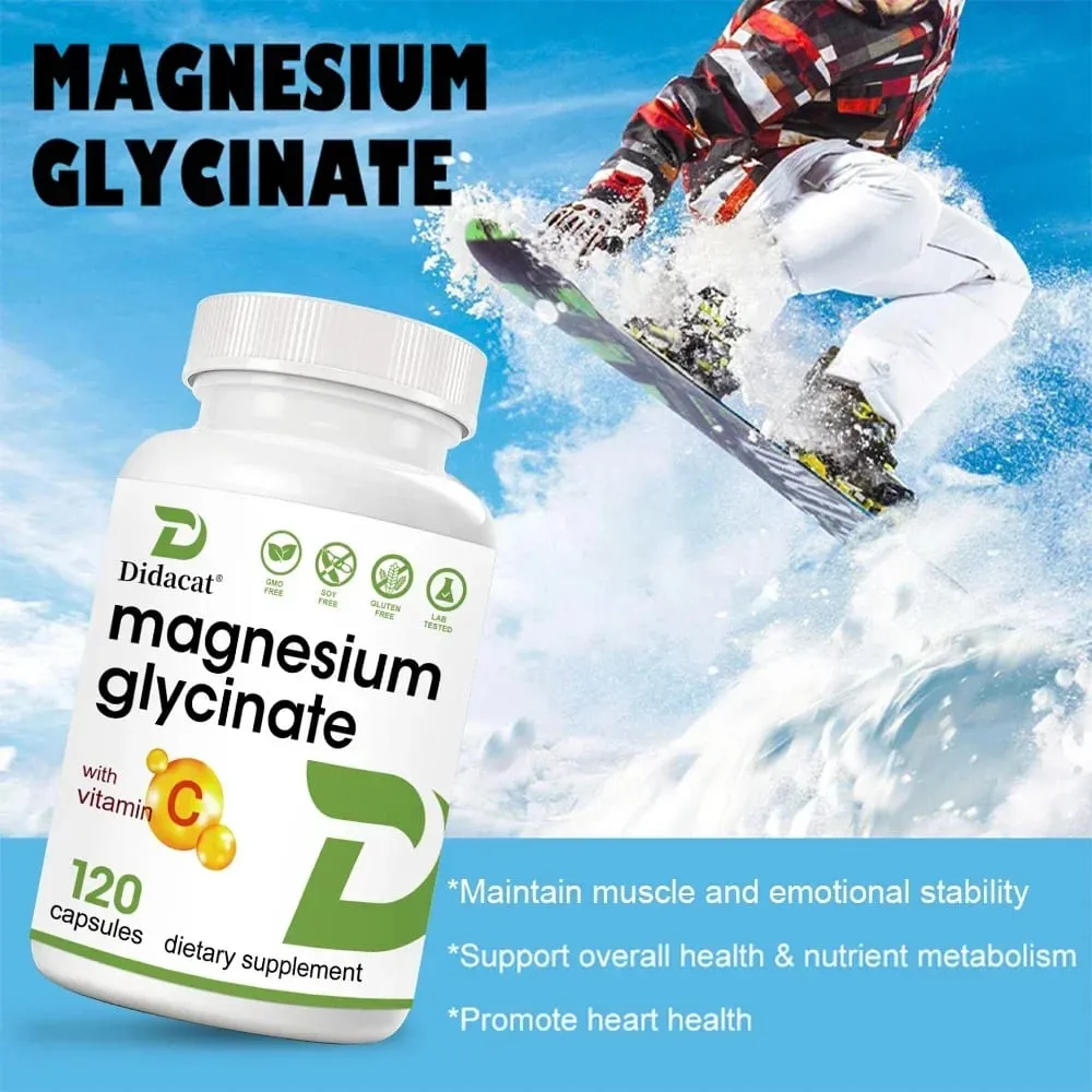 Magnesium Glycinate 1000 Mg 120 Veggie Capsules - Highly Purified Trace Mineral for Muscle Joint Heart and Digestive Health — image 5