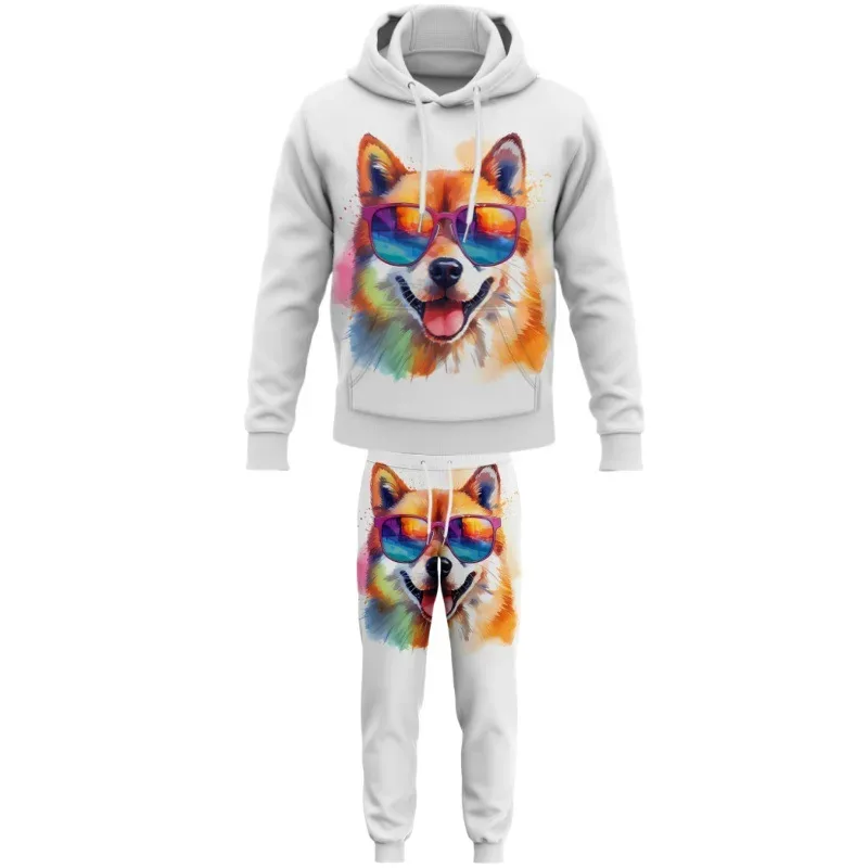 Fashion Animals Dog 3D Printed Autumn Hoodie Suit Men Sweatshirts Sweatpants Casual Two Piece Tracksuit Set Men's Clothing — image 5