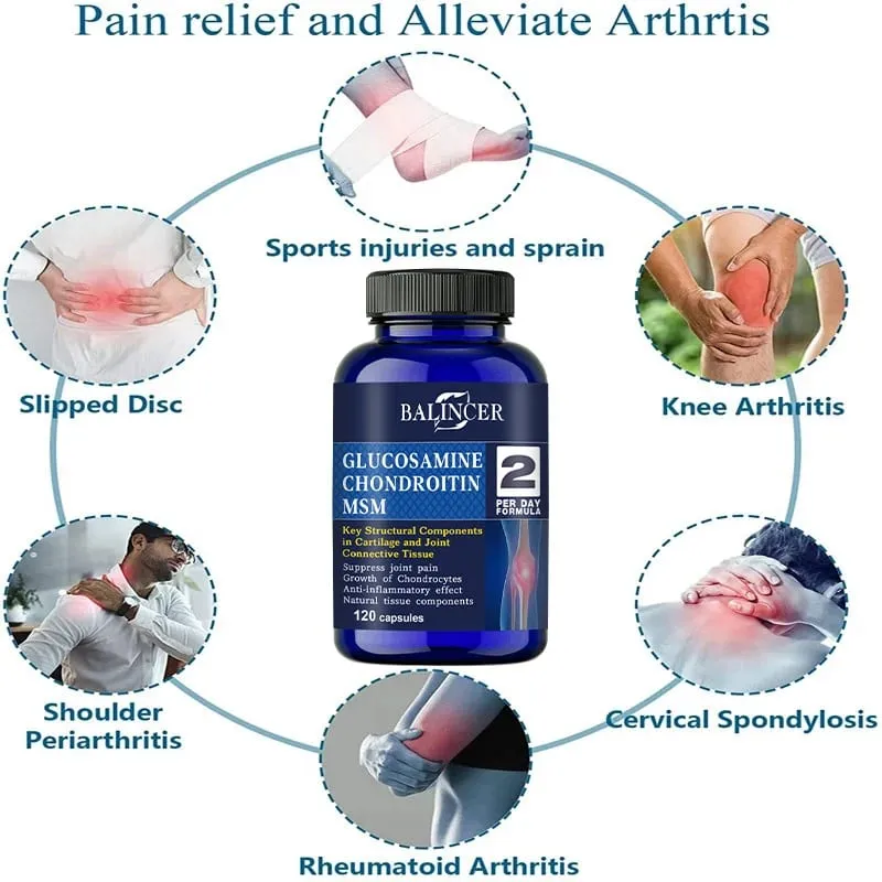 Glucosamine Chondroitin MSM - para sa Joint and Knee Health Immune System Non-GMO 120 Capsules — image 7