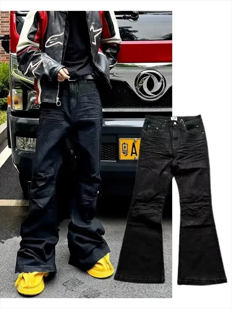 American High Street Vintage Wide-leg Jeans For Men Street Slim Flare Pants — image 8